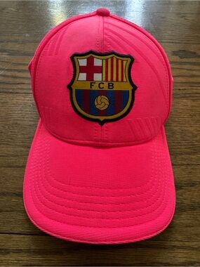 FC Barcelona Youth Pink Adjustable Hat Cap Barça Soccer Football Neon Pink